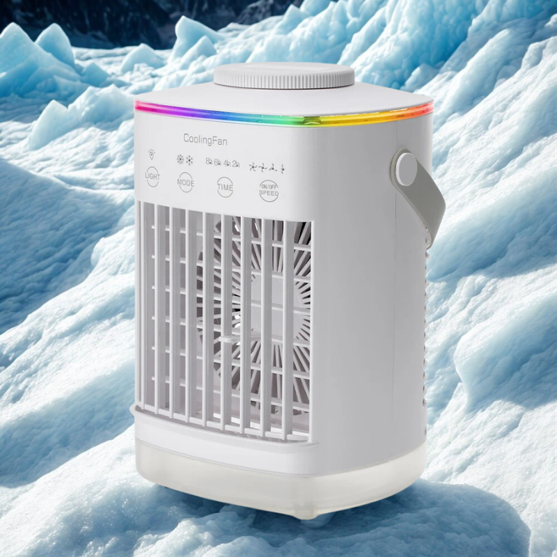Personal Mini Air Cooler with Dual Mist & Night Light