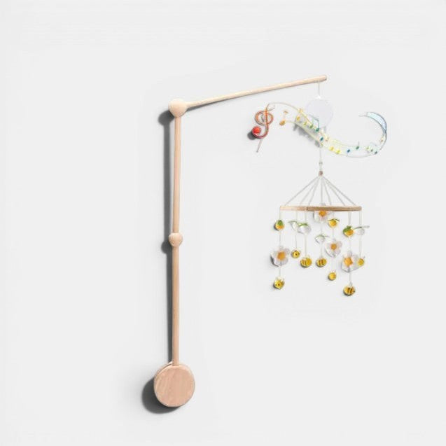 Wooden Musical Baby Mobile with Bear, Clouds and Stars