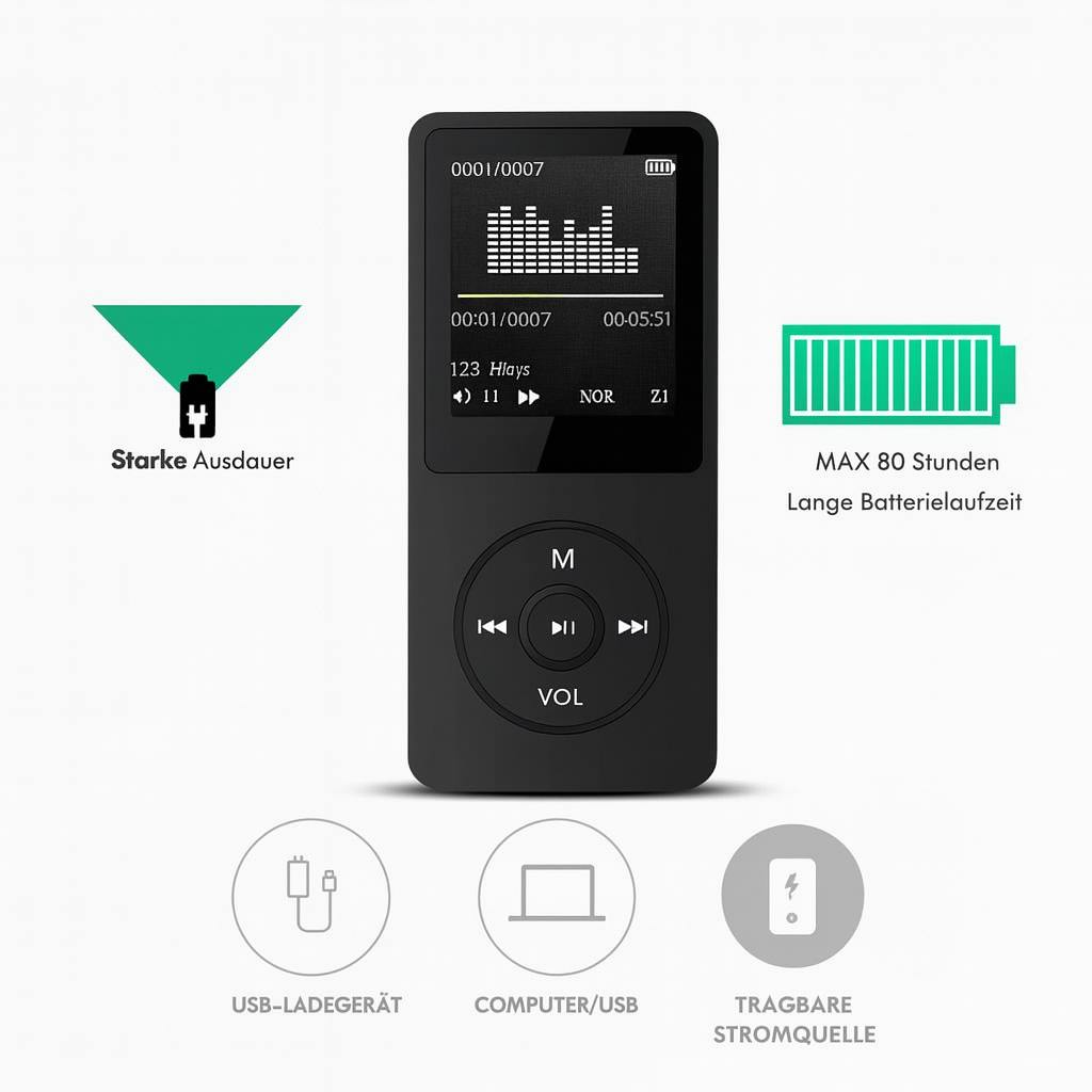 Portable MP3 Music Player - Compact Digital Audio Player