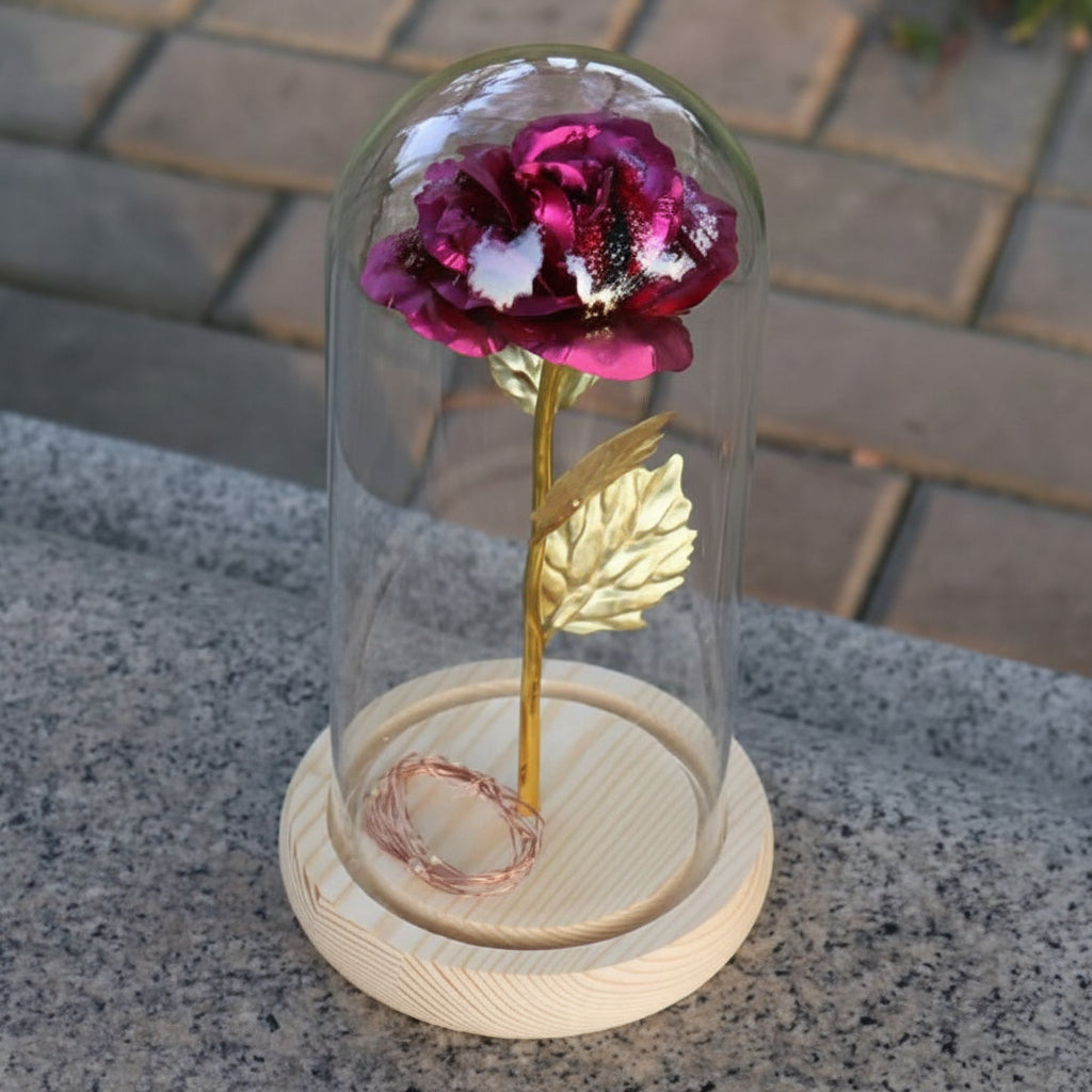 Eternal Rose Enclosed Flower Glass Refined Gift