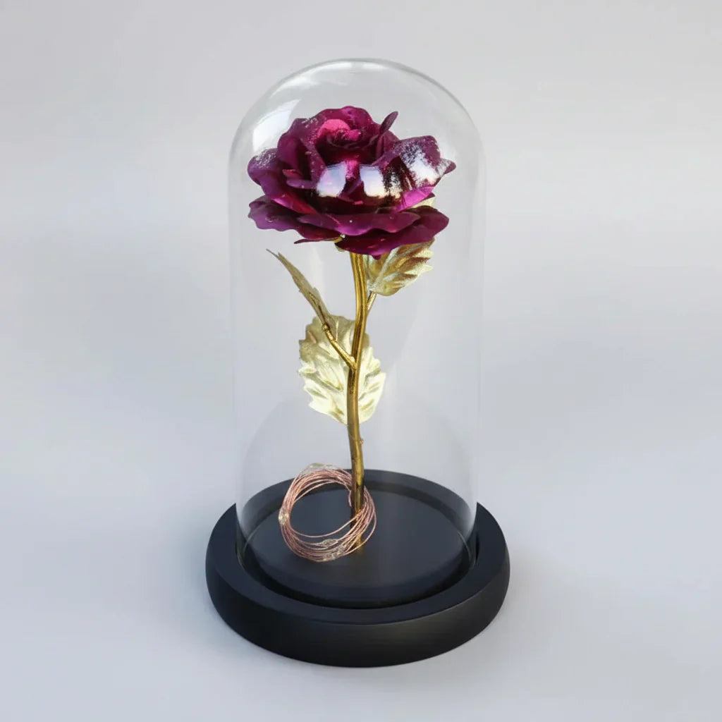 Eternal Rose Enclosed Flower Glass Refined Gift