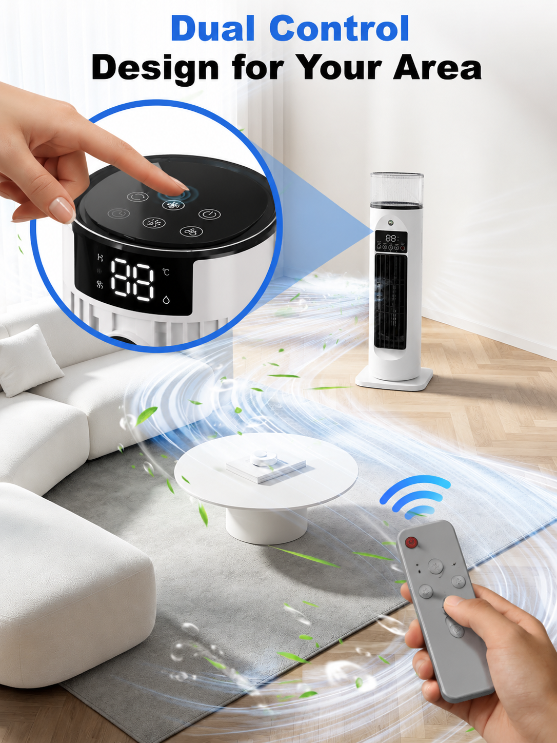 4-in-1 Portable Room Cooler with Remote & Timer