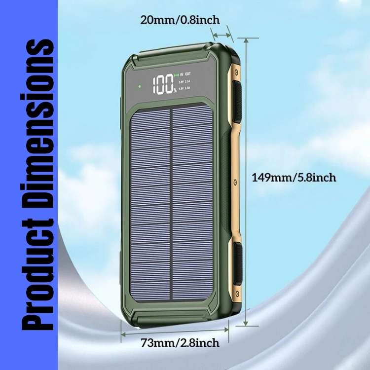 200,000mAh Solar Power Bank – PowerFlex Portable Outdoor Charger