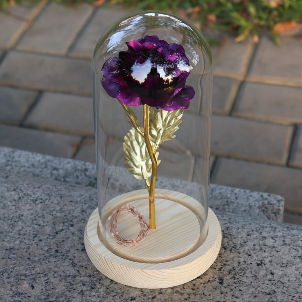Eternal Rose Enclosed Flower Glass Refined Gift
