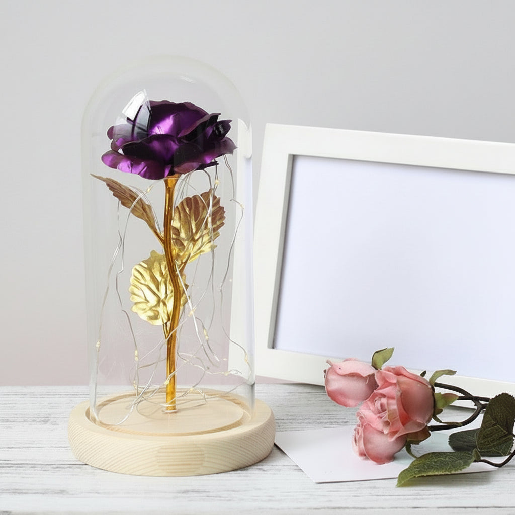 Eternal Rose Enclosed Flower Glass Refined Gift