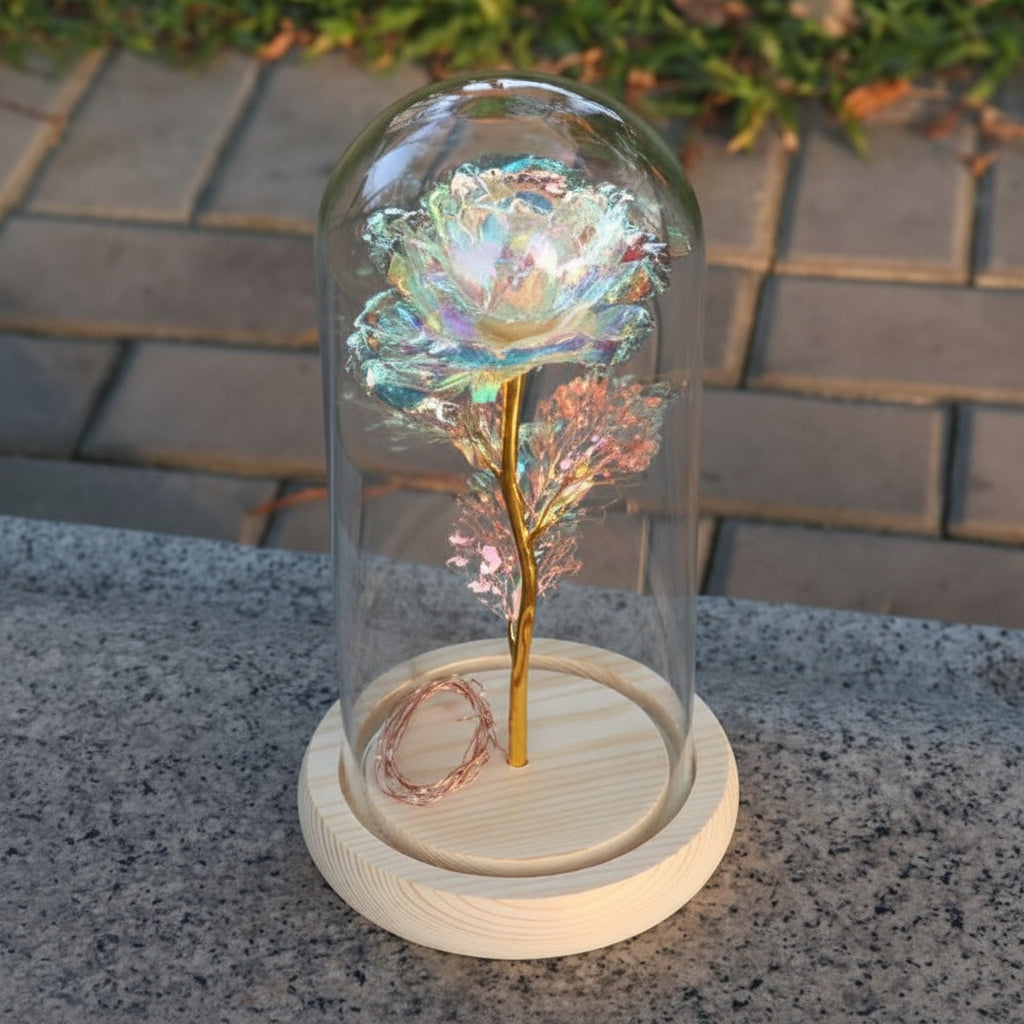 Eternal Rose Enclosed Flower Glass Refined Gift