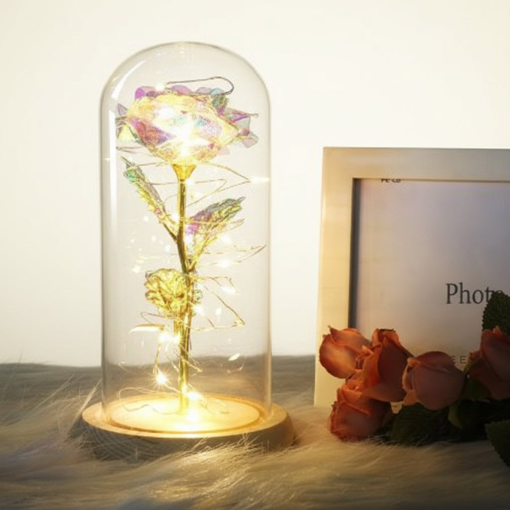 Eternal Rose Enclosed Flower Glass Refined Gift