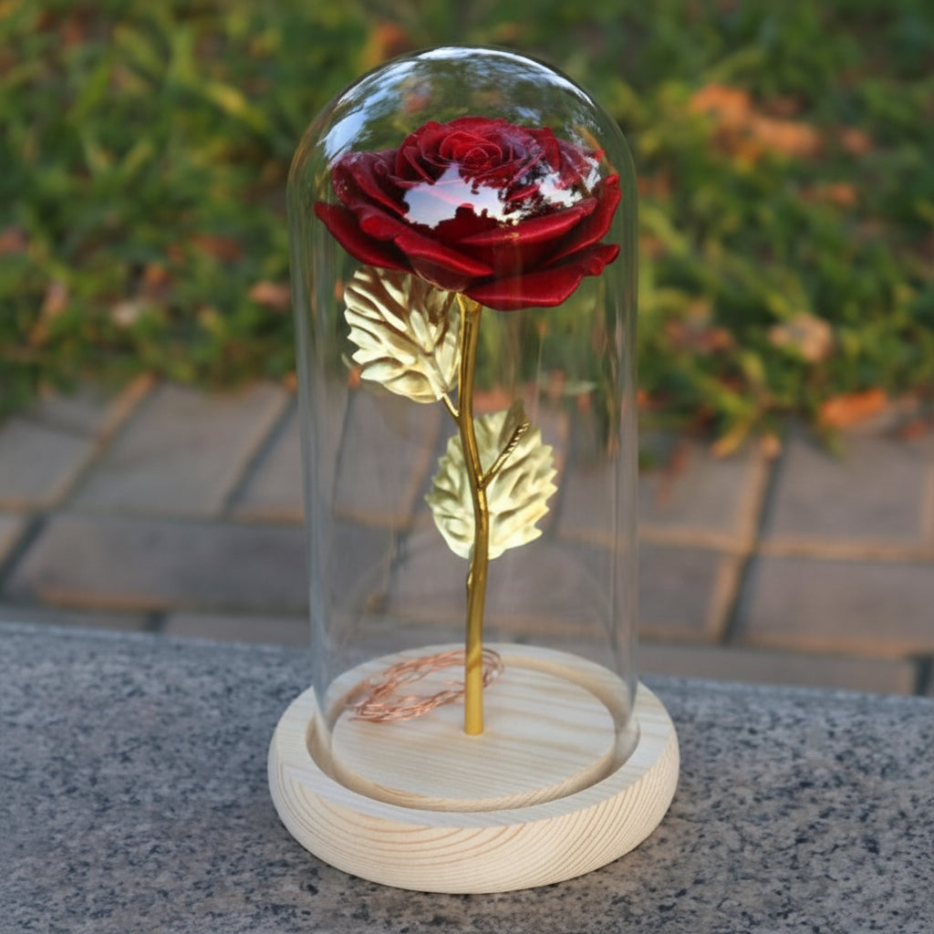 Eternal Rose Enclosed Flower Glass Refined Gift