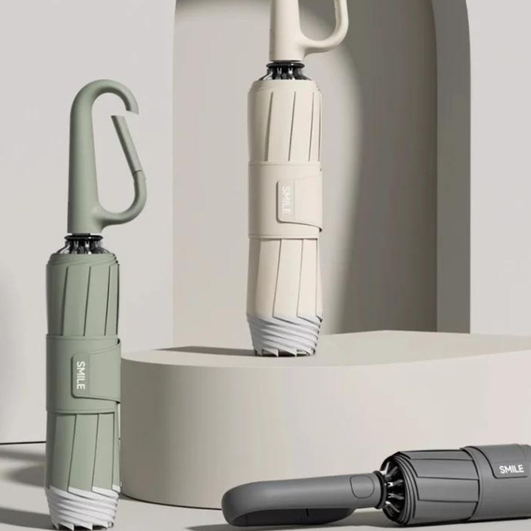 Windproof Space-Saving Umbrella | Reflective Travel Design