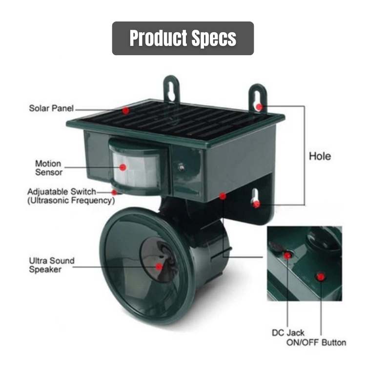 Solar Ultrasonic Bird Repeller – Smart Outdoor Garden Deterrent