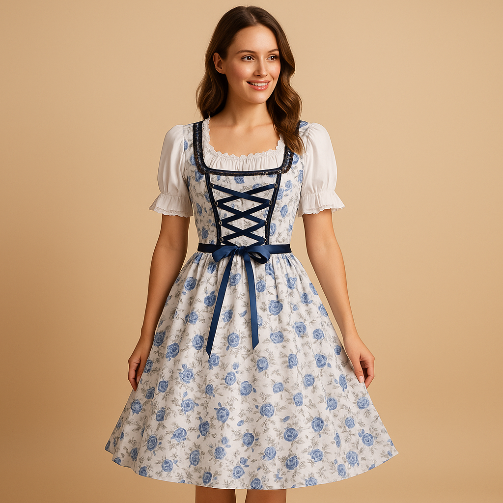 Robe d’Oktoberfest pour femmes de style traditionnel avec motif floral