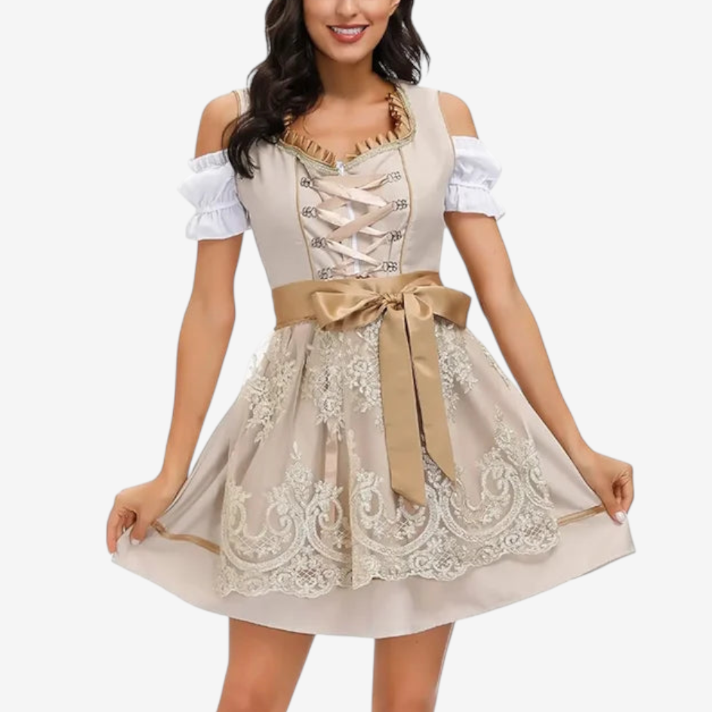 Dirndlkleid für Damen im traditionellen Stil mit Schürze