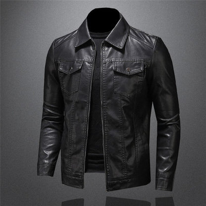 Timeless Men's Rider Outdoor Versatile Sleek Leather Coat